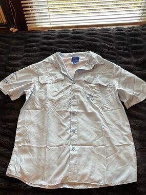 Guy Harvey Light Blue Short-Sleeve Button-Down Shirt